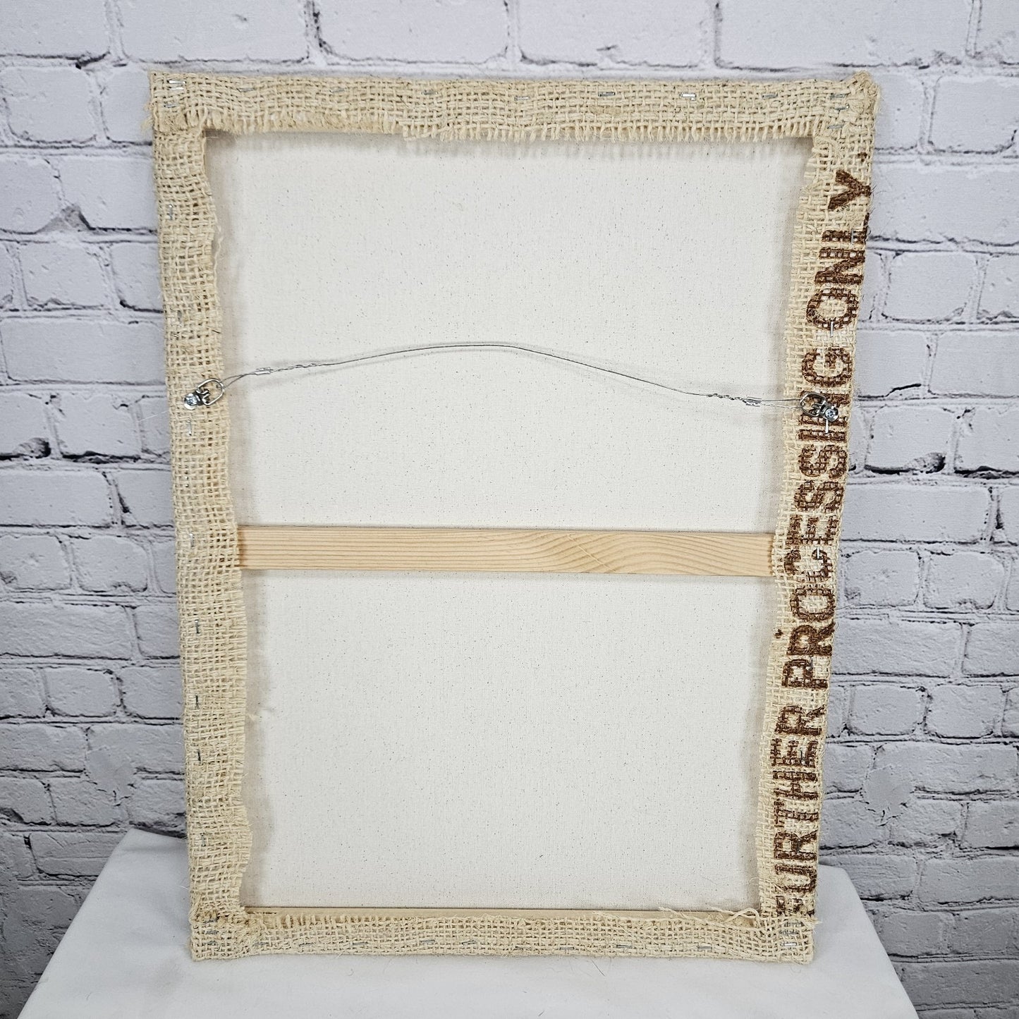 Coop Coffees Authentic Burlap Sack Wrapped Canvas Wood Framed Art 24x18