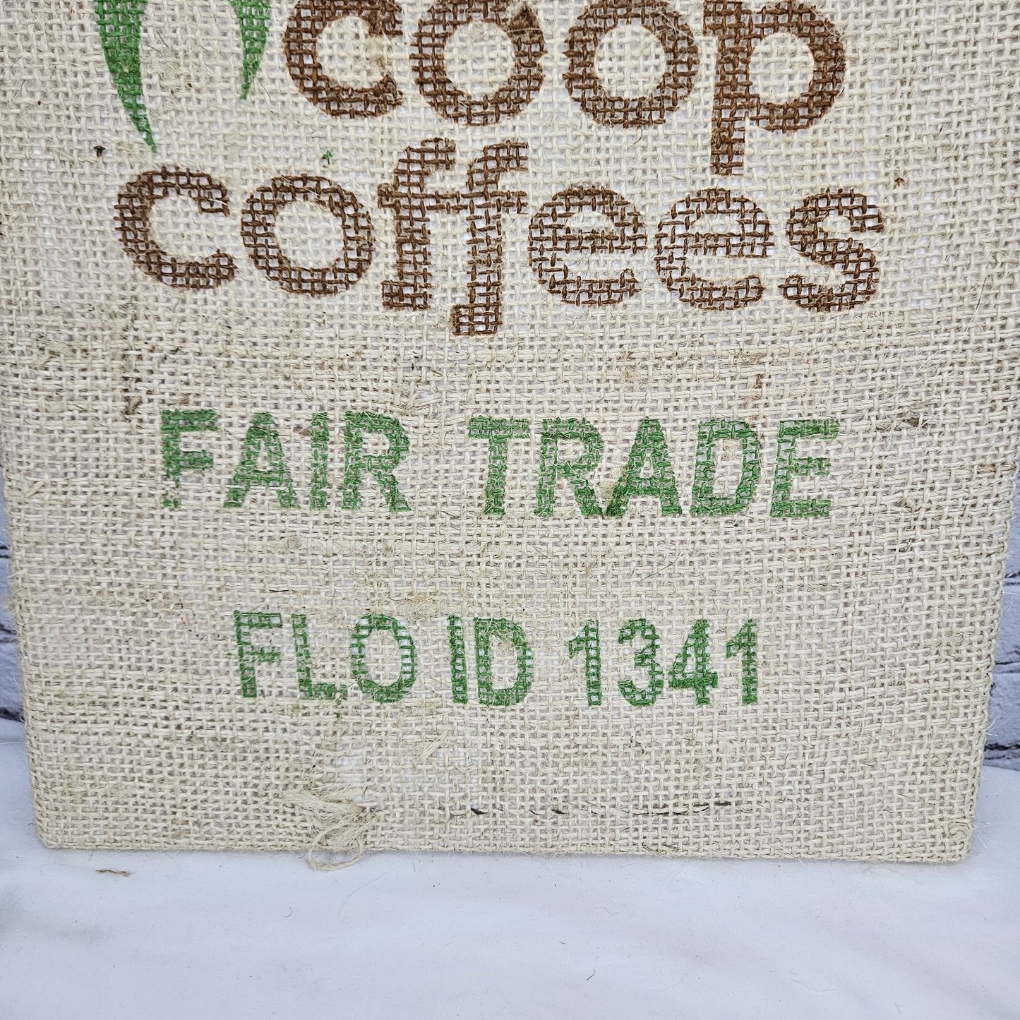 Coop Coffees Authentic Burlap Sack Wrapped Canvas Wood Framed Art 24x18