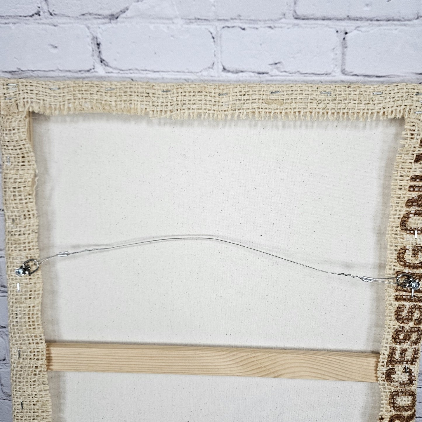 Coop Coffees Authentic Burlap Sack Wrapped Canvas Wood Framed Art 24x18