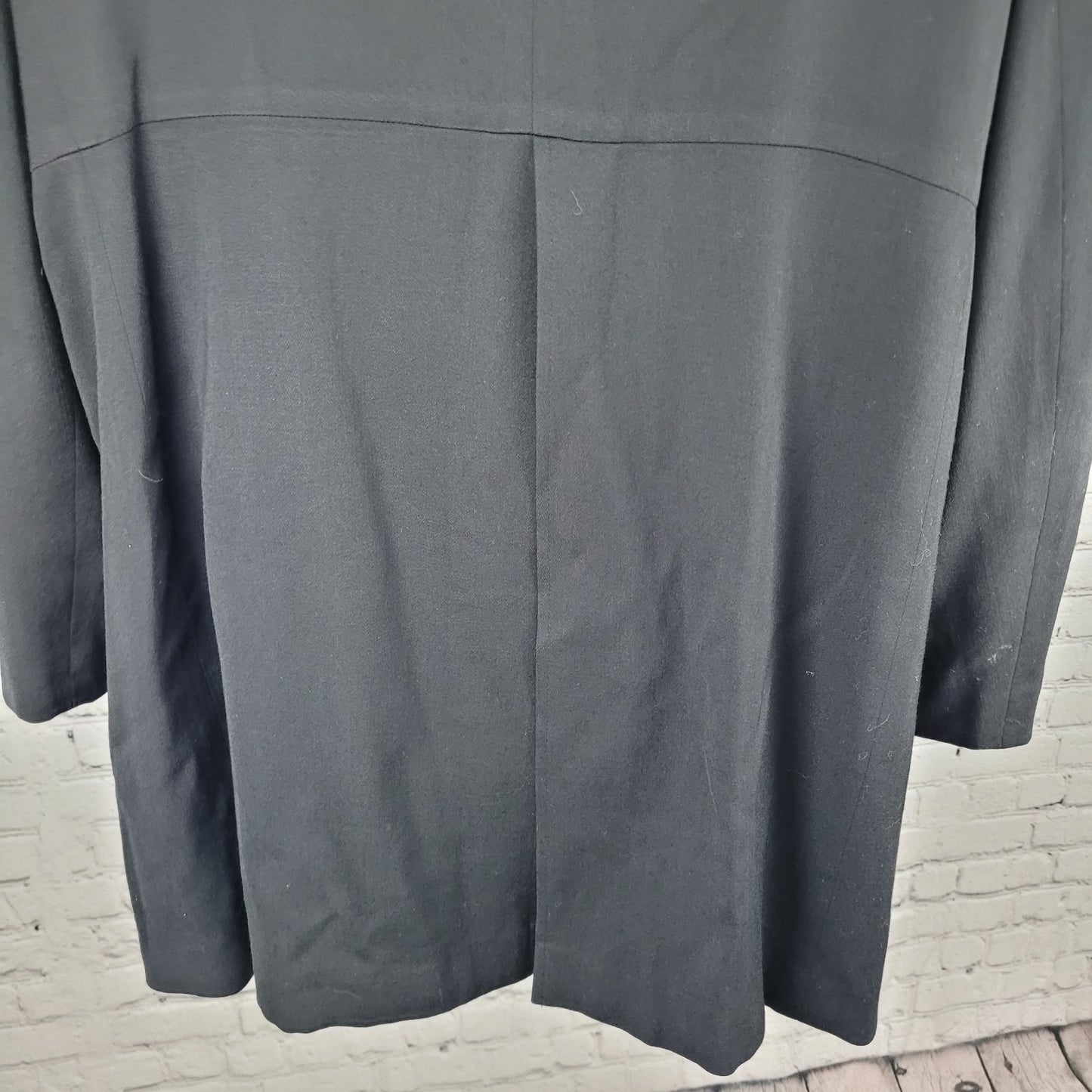 VTG J. Jill Black Wool Blend Stretch Lightweight Buttoned Lined Coat Size 18
