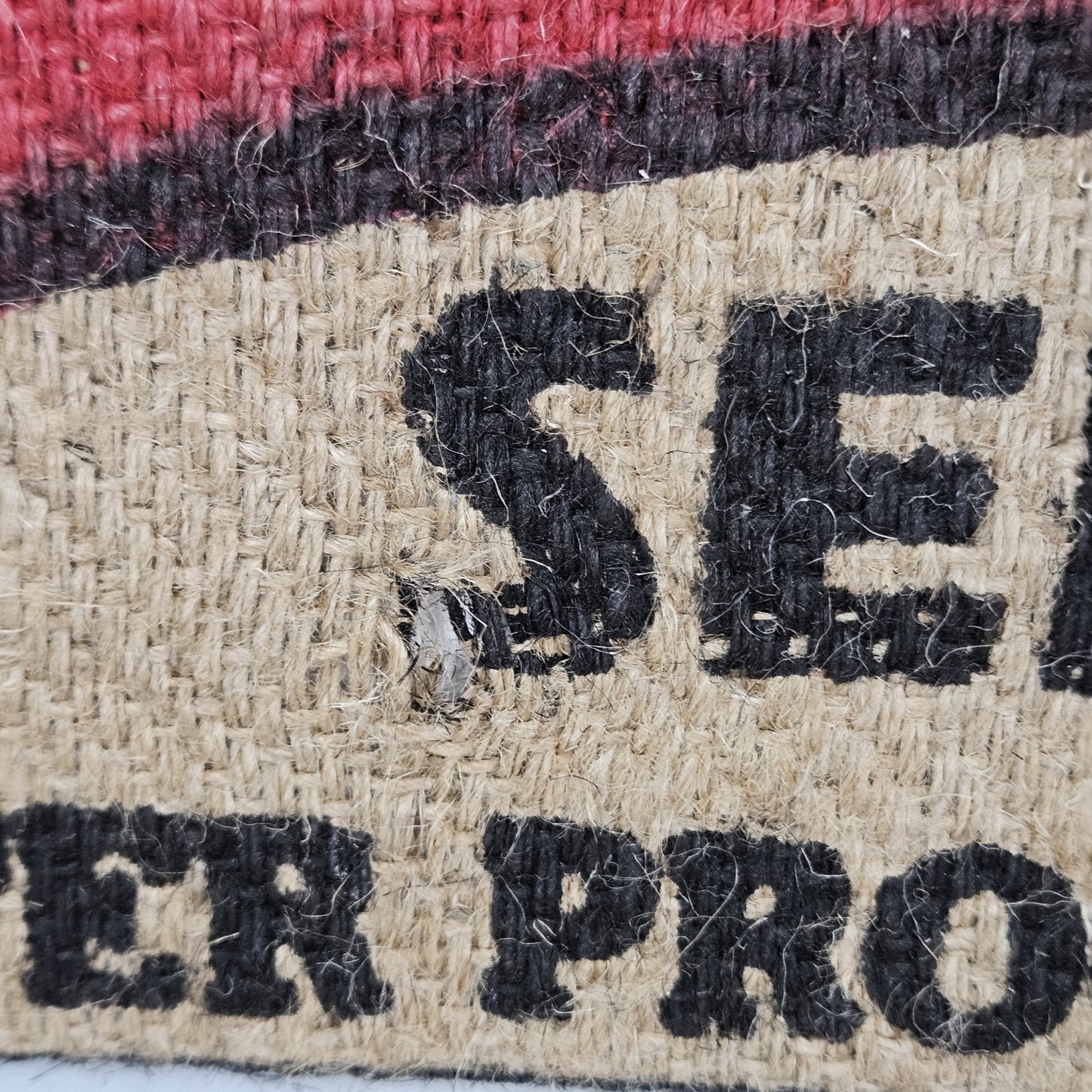 Royal Decaf Coffee Authentic Burlap Sack Wrapped Canvas Wood Framed Art 16 X 20