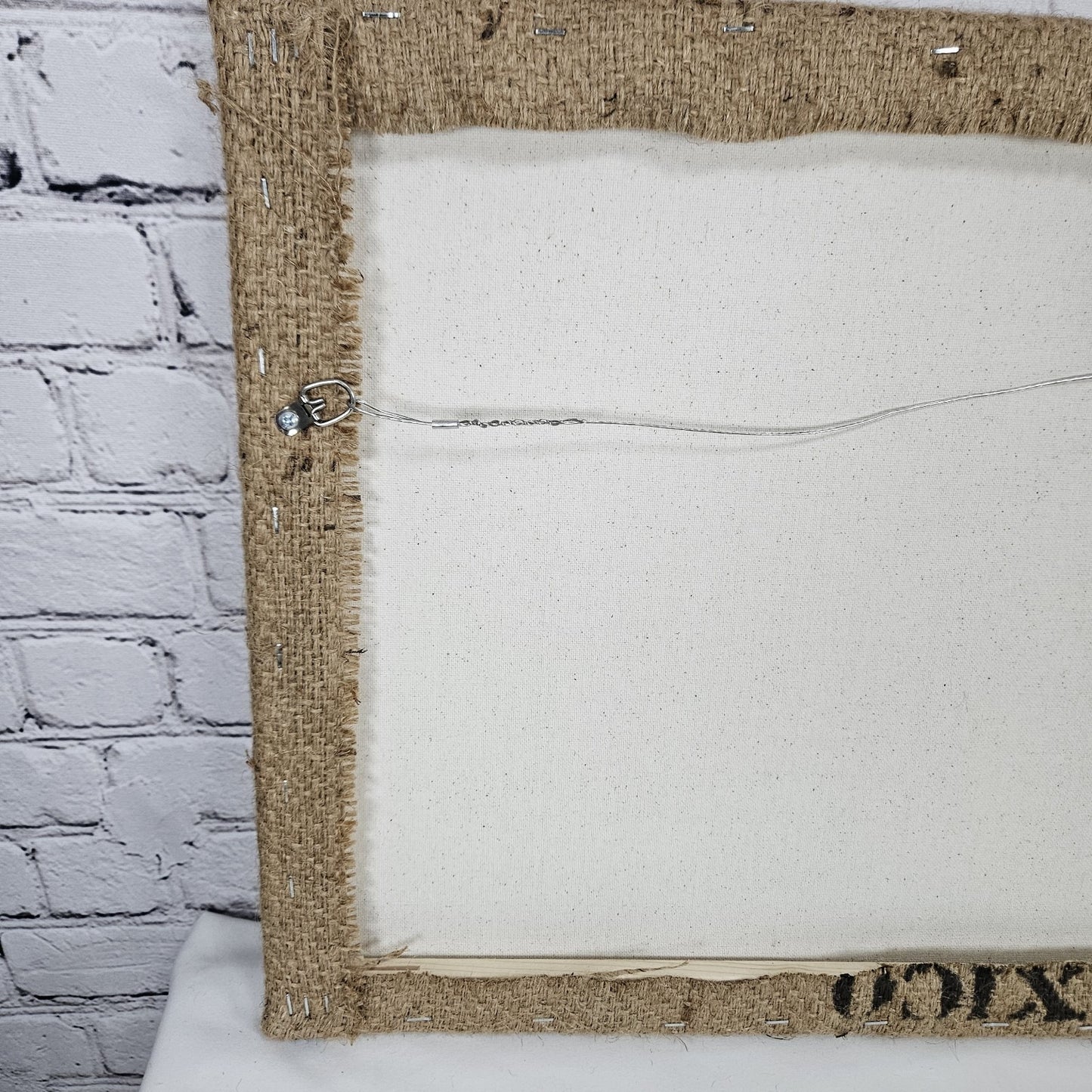 Royal Decaf Coffee Authentic Burlap Sack Wrapped Canvas Wood Framed Art 16 X 20