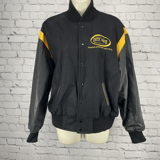 American Cheer Power Wool Leather National Champion Snap Jacket Size Youth Large