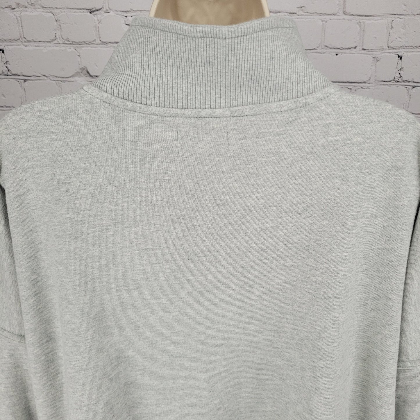 Aerie Heather Grey 100% Cotton 1/4 Zip Pullover Pockets Oversized Sweatshirt XXL
