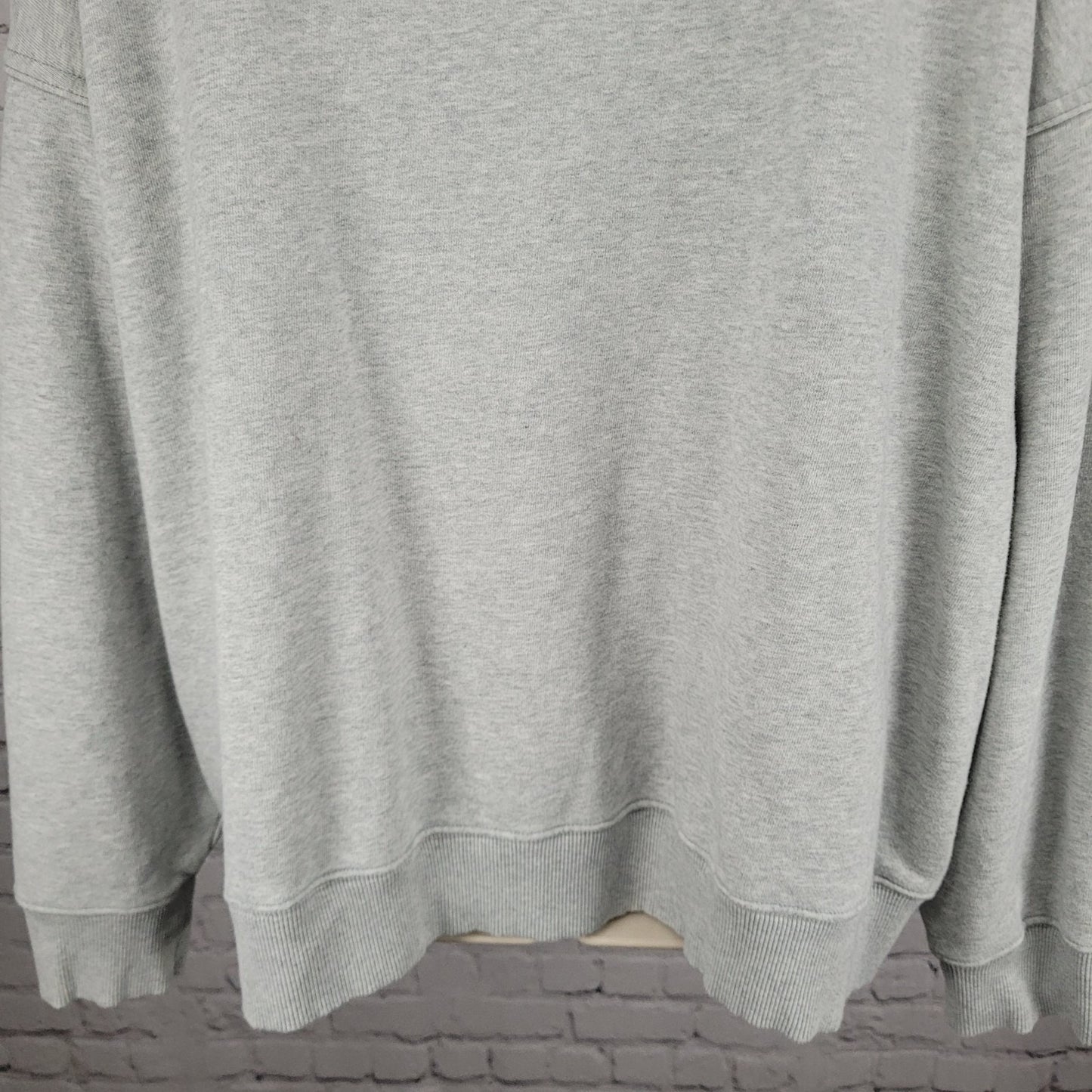 Aerie Heather Grey 100% Cotton 1/4 Zip Pullover Pockets Oversized Sweatshirt XXL