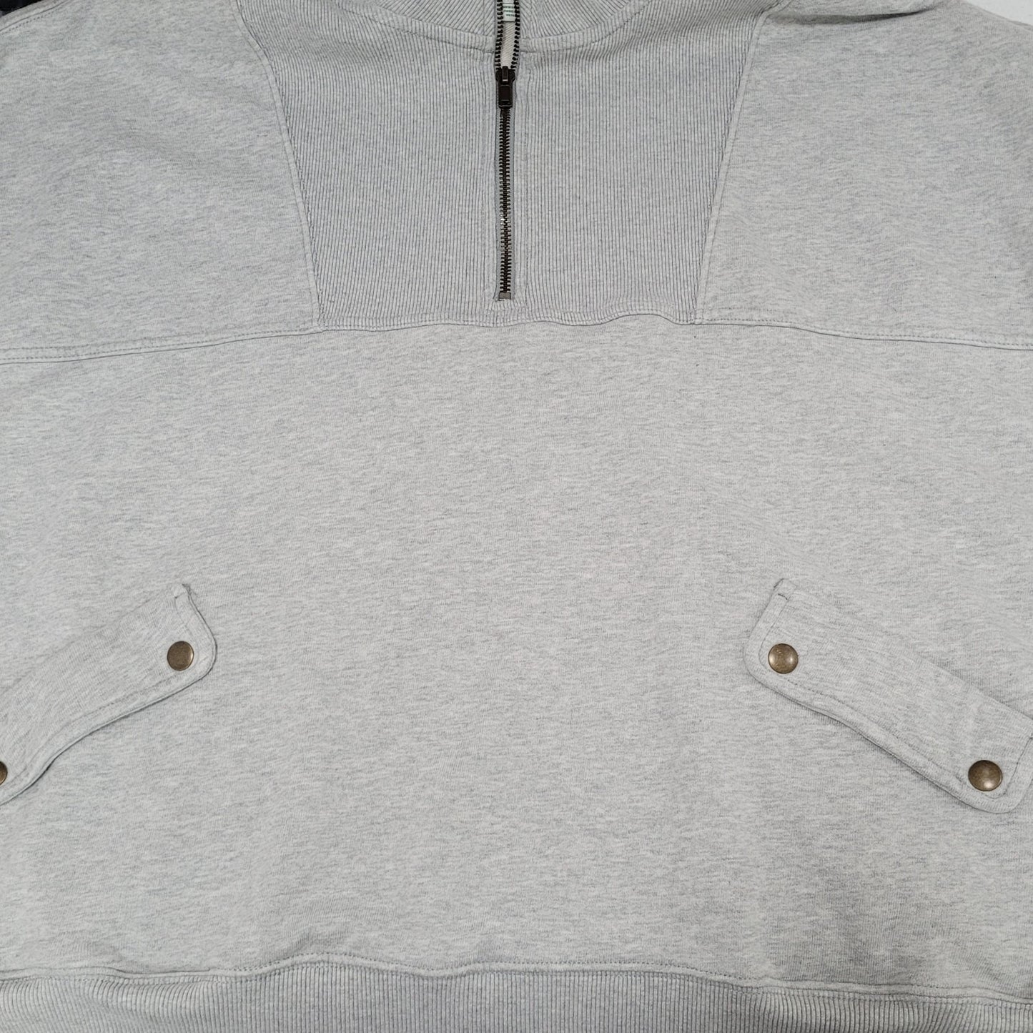 Aerie Heather Grey 100% Cotton 1/4 Zip Pullover Pockets Oversized Sweatshirt XXL