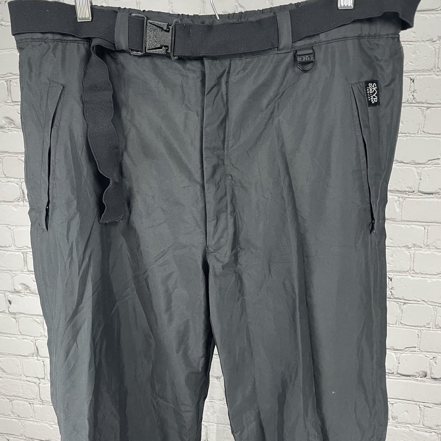 SKYR Black Gore Tex Belted Insulated Zip Pockets Snow Ski Pants Size XL (36x32)