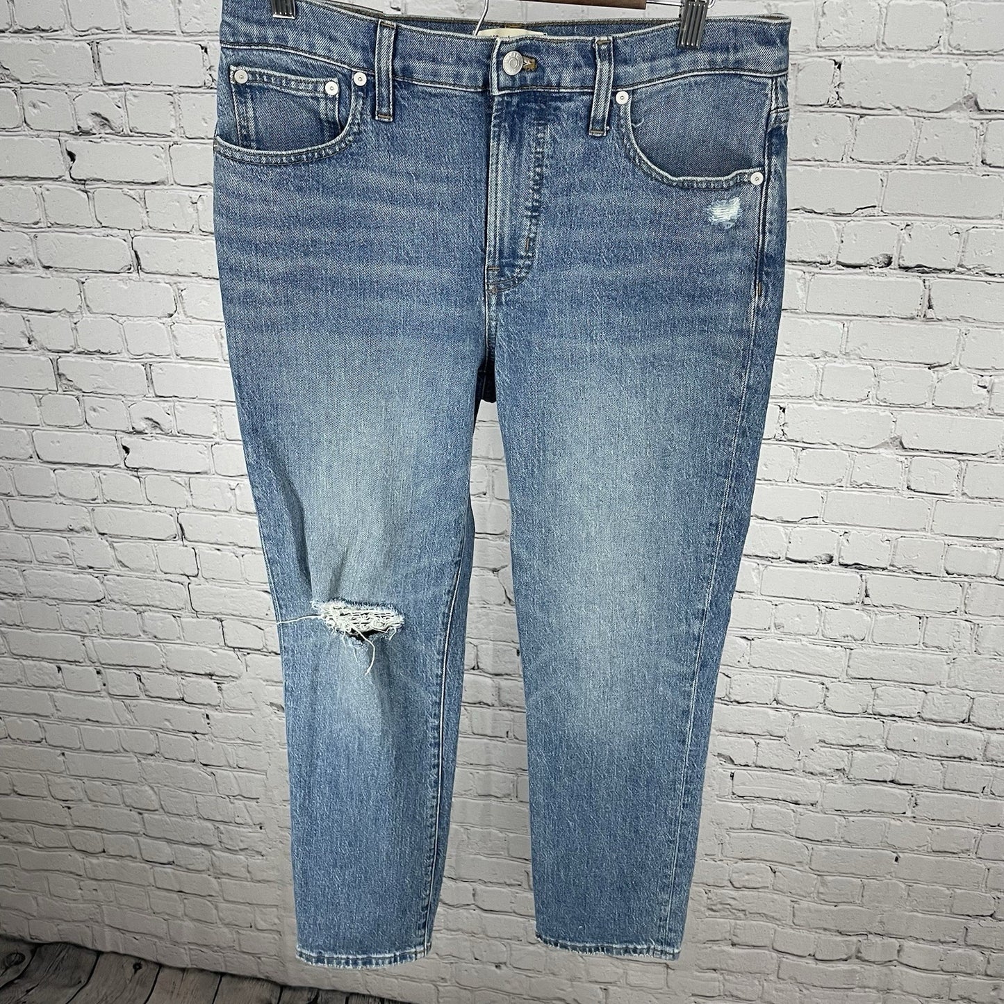 Madewell Blue Denim Distressed Mid Rise Perfect Vintage Jeans Size 29 (32x28)