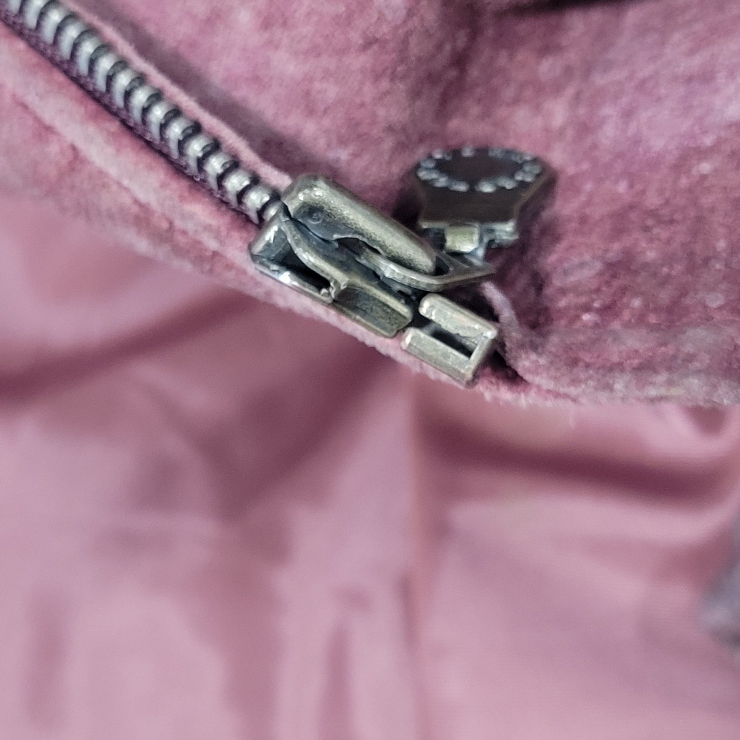 VTG Preston & York Red Genuine Suede Houndstooth Hooded Zip Jacket Large *zipper