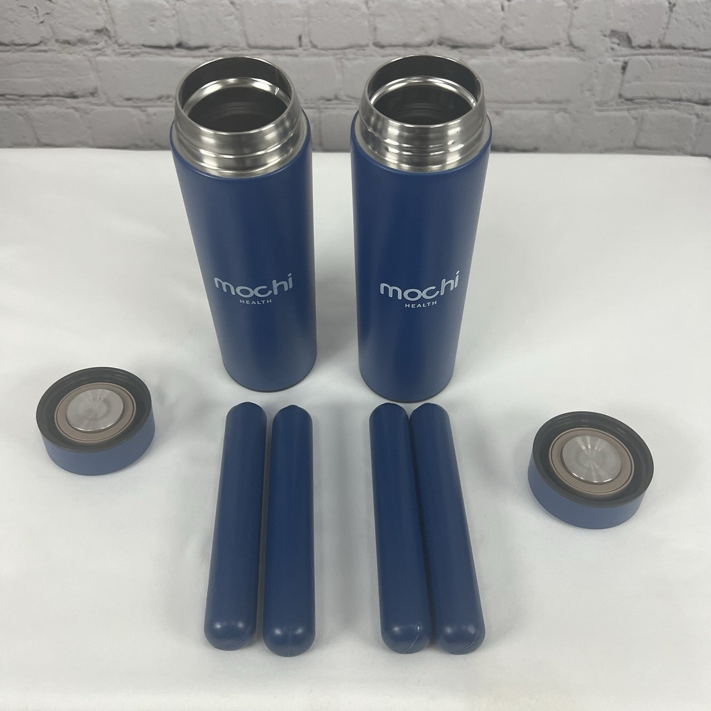 2 Mochi Health Insulated Metal Bottles Cooler 4 Ice Packs Travel Container