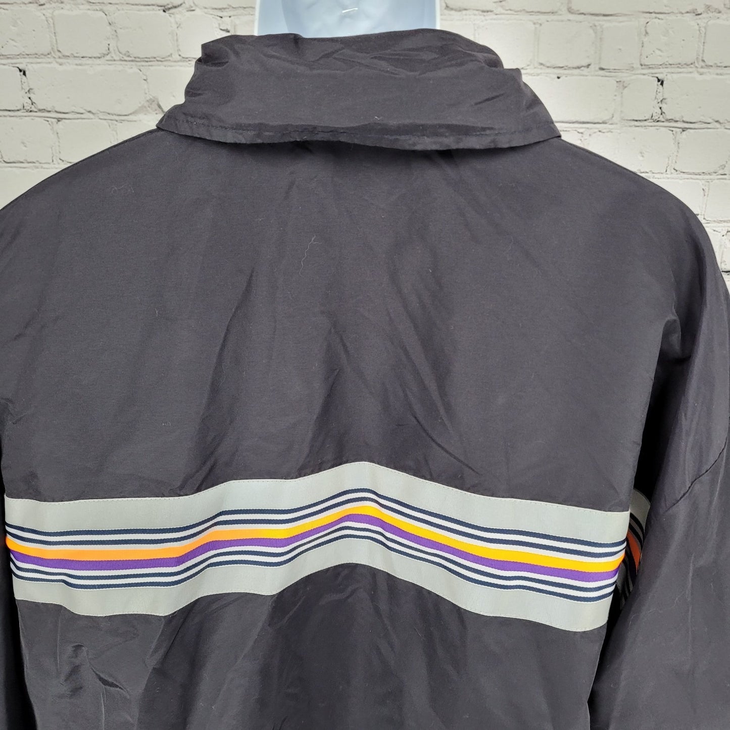 Fedex Black Double Zip Hideable Hood Relflective Windbreaker Jacket Size 3XL