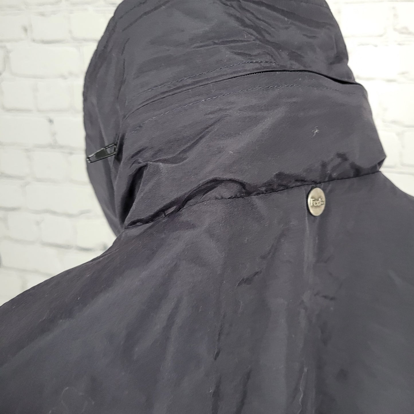 Fedex Black Double Zip Hideable Hood Relflective Windbreaker Jacket Size 3XL