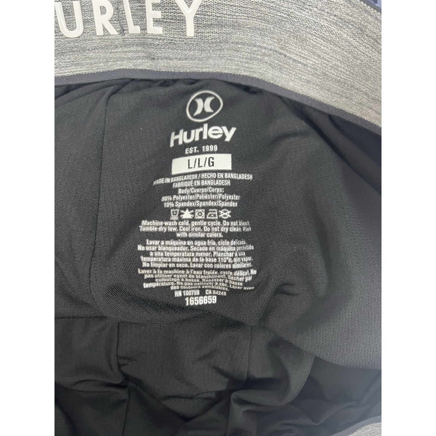 Hurley Blue Floral Pocket Drawstring Board Shorts Swim Trunks Lined Large L