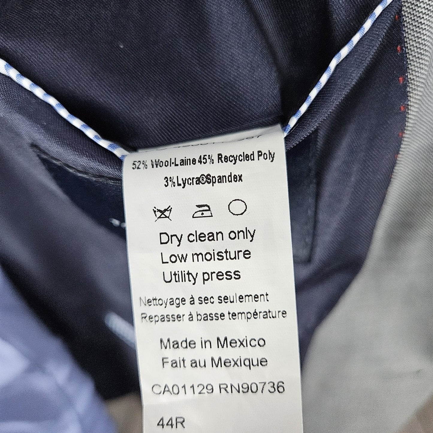 Tommy Hilfiger Grey Wool Blend 2 Button Vented Notch Blazer Sport Coat 44R