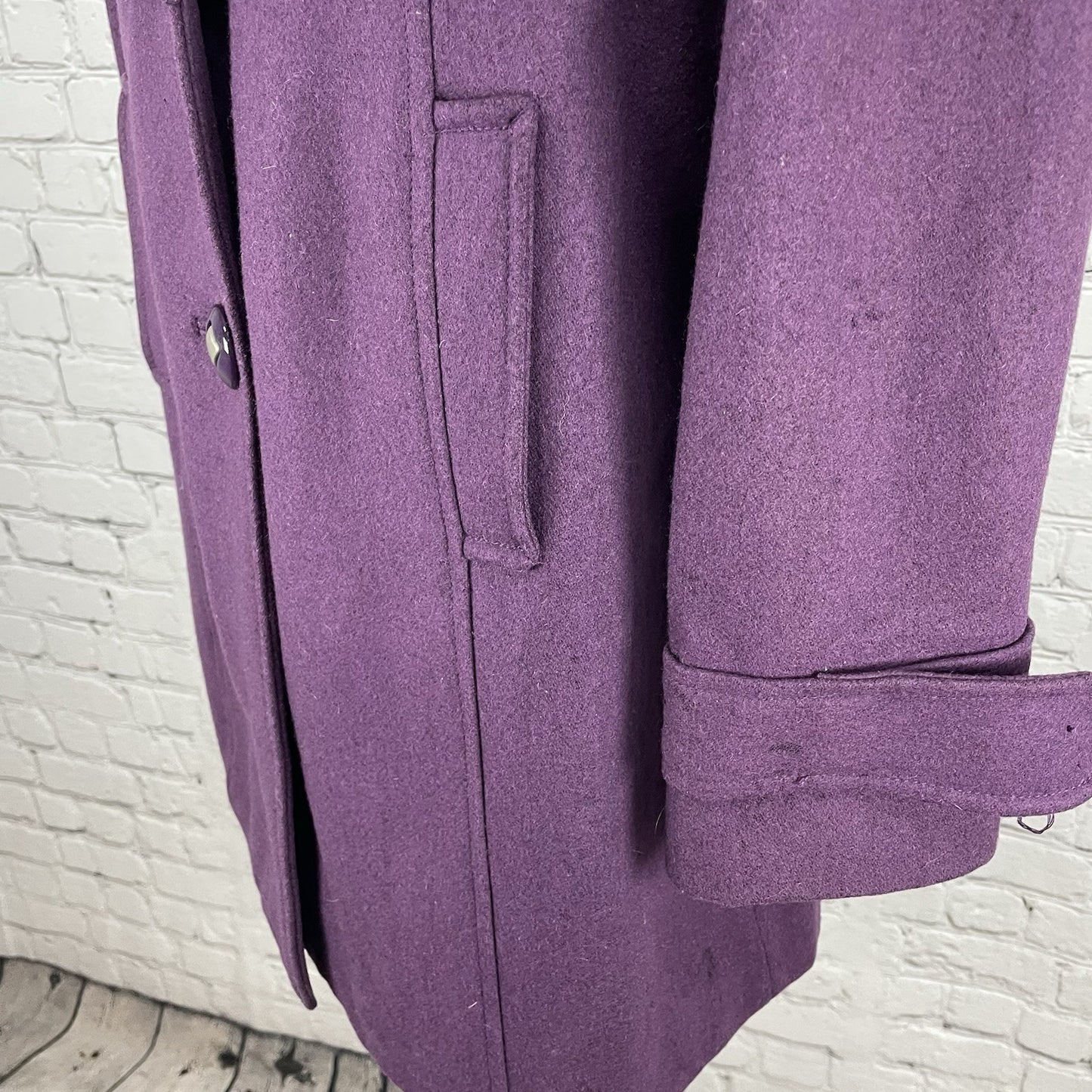 Tulle Anthropologie Purple Wool Blend Collared Lined Overcoat Size Medium M