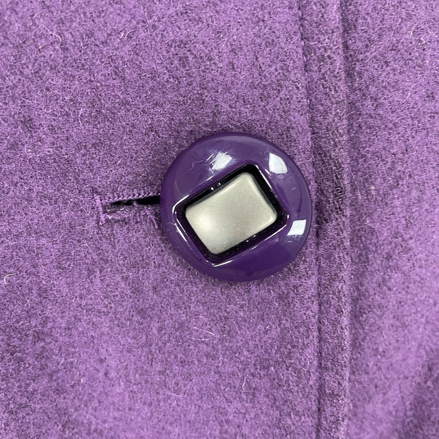 Tulle Anthropologie Purple Wool Blend Collared Lined Overcoat Size Medium M