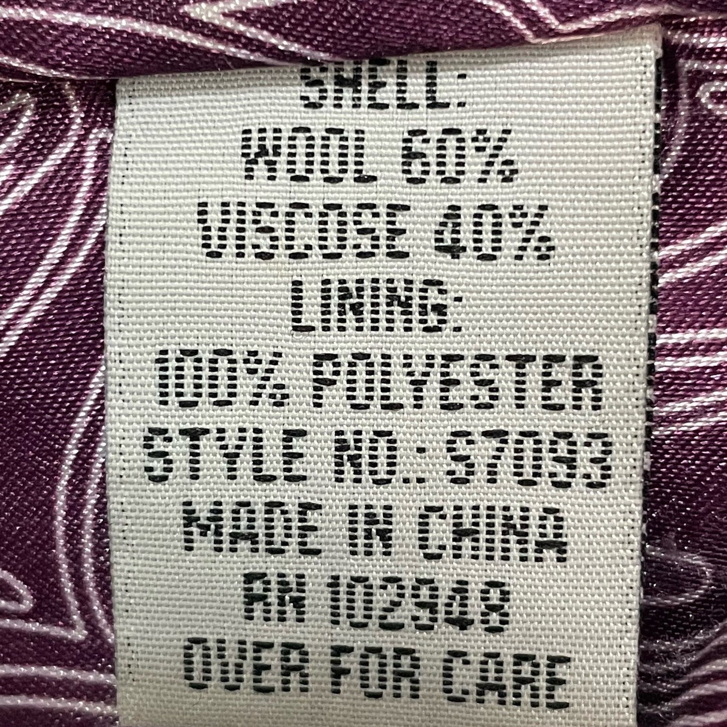 Tulle Anthropologie Purple Wool Blend Collared Lined Overcoat Size Medium M