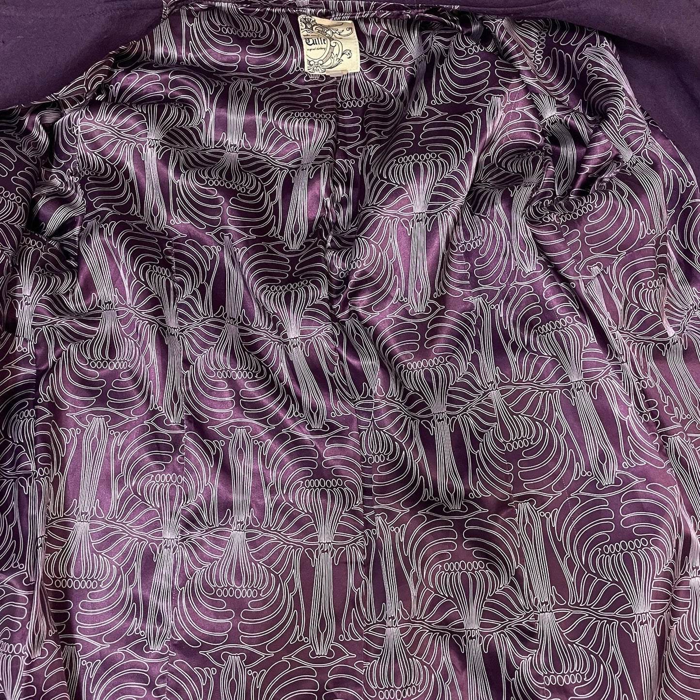 Tulle Anthropologie Purple Wool Blend Collared Lined Overcoat Size Medium M