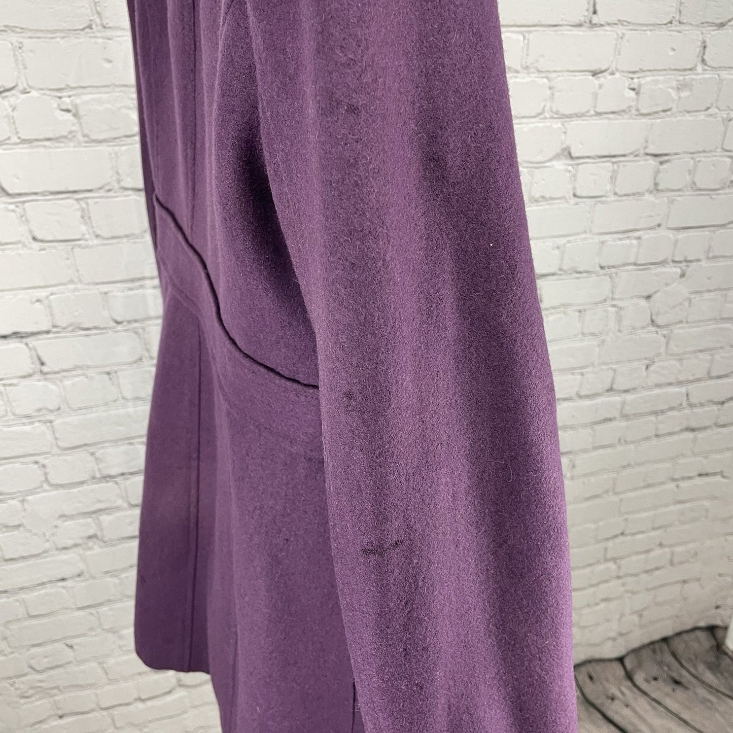 Tulle Anthropologie Purple Wool Blend Collared Lined Overcoat Size Medium M