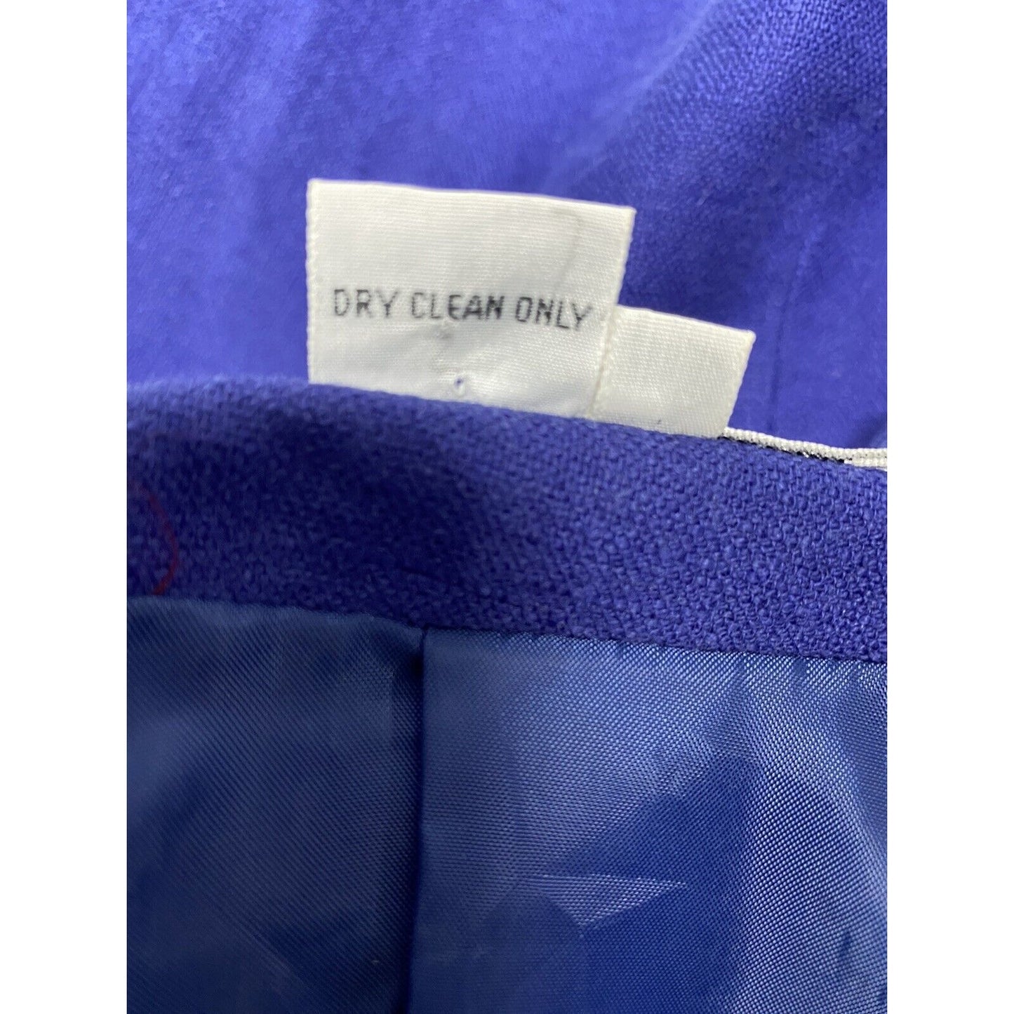 VTG SK & Company Petite Linen Cotton Blend Royal Blue Single Button Blazer 8