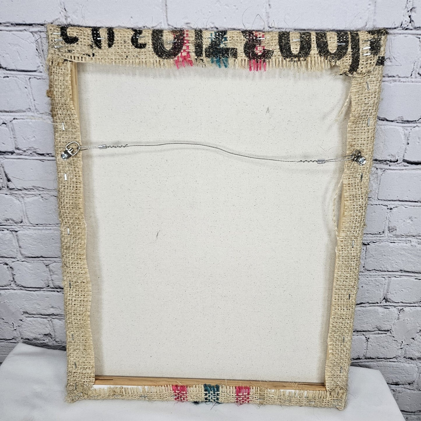 Product Of Colombia Authentic Burlap Sack Wrapped Canvas Wood Framed Art 20x16