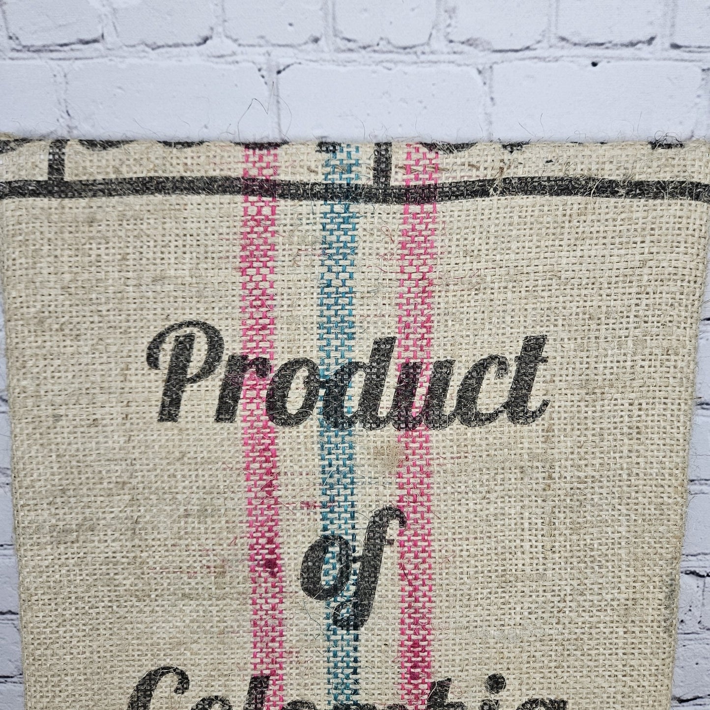 Product Of Colombia Authentic Burlap Sack Wrapped Canvas Wood Framed Art 20x16