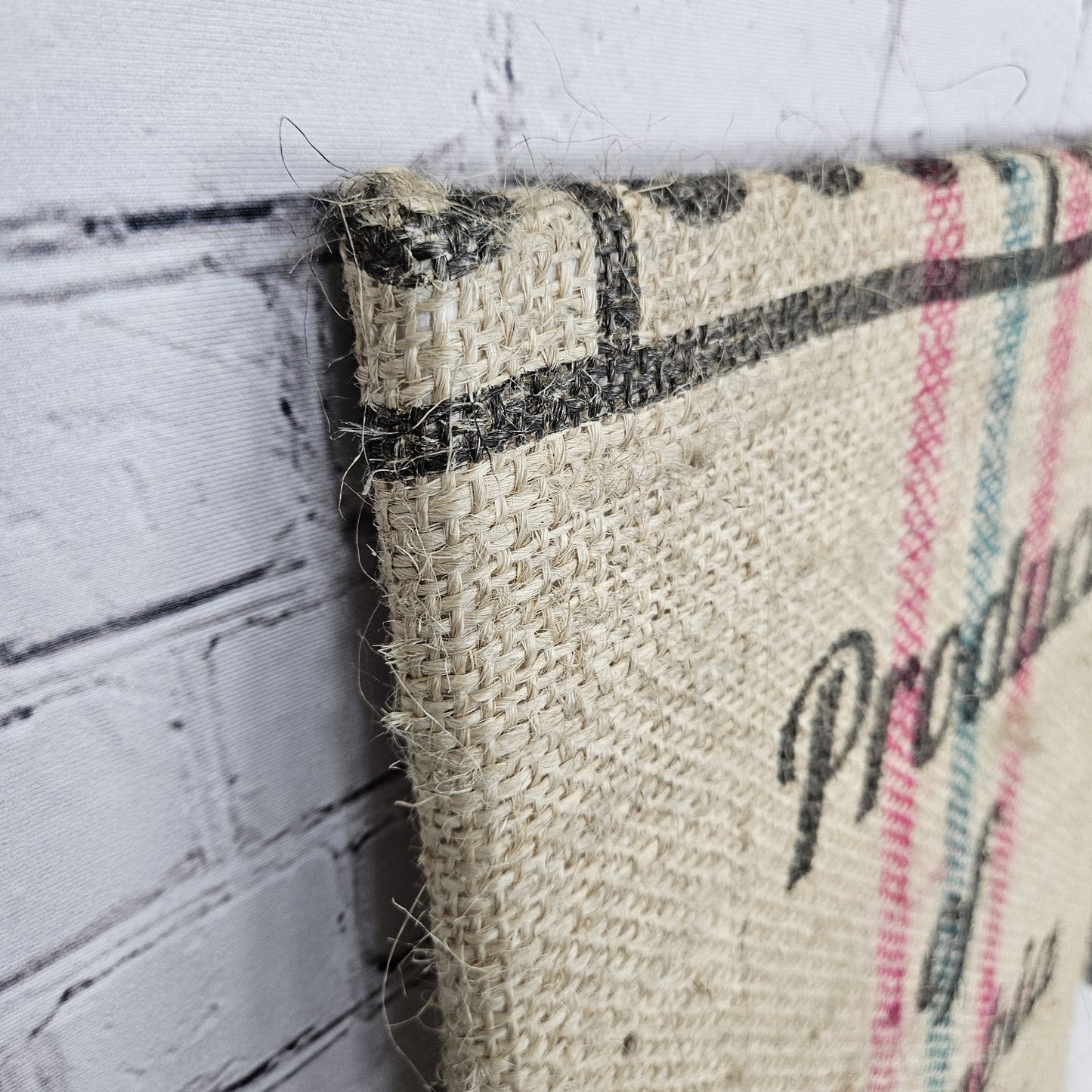 Product Of Colombia Authentic Burlap Sack Wrapped Canvas Wood Framed Art 20x16
