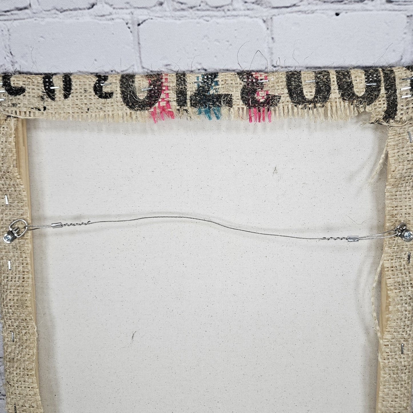 Product Of Colombia Authentic Burlap Sack Wrapped Canvas Wood Framed Art 20x16