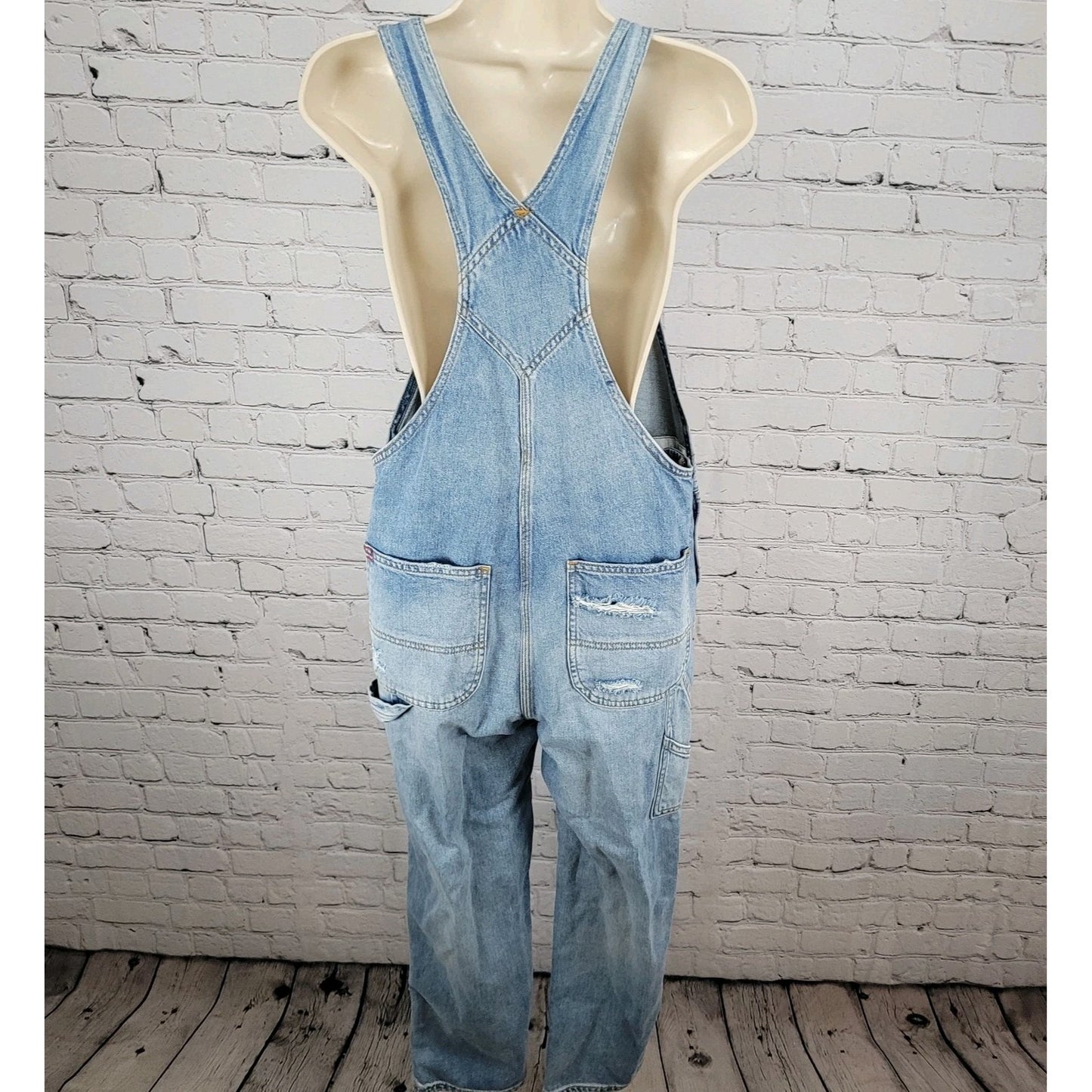 BDG Urban Outfitters Blue 100% Cotton Denim Distressed Overalls Size Small S