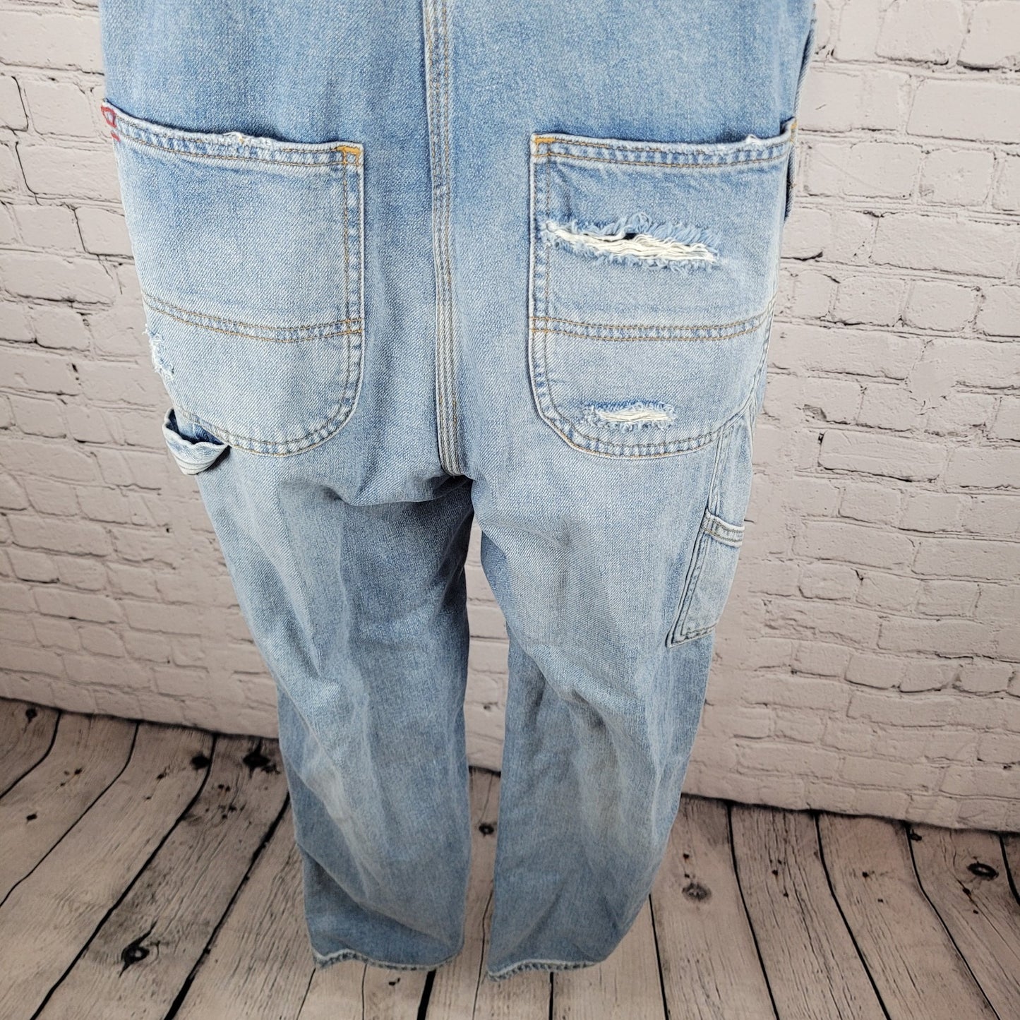 BDG Urban Outfitters Blue 100% Cotton Denim Distressed Overalls Size Small S