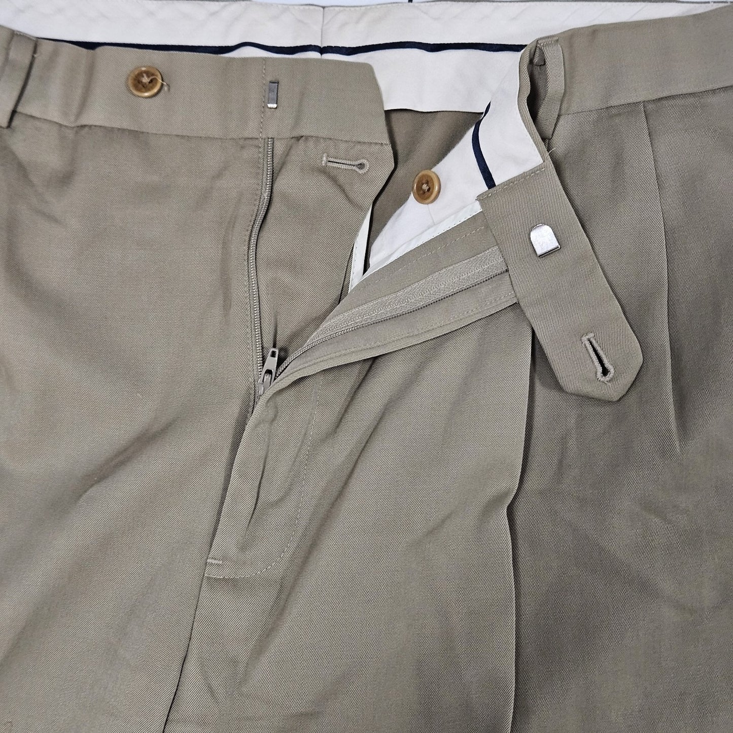Brooks Brothers Tan 100% Wool Madison 1818 Pleated Cuffed Dress Pants 40 (38x30)