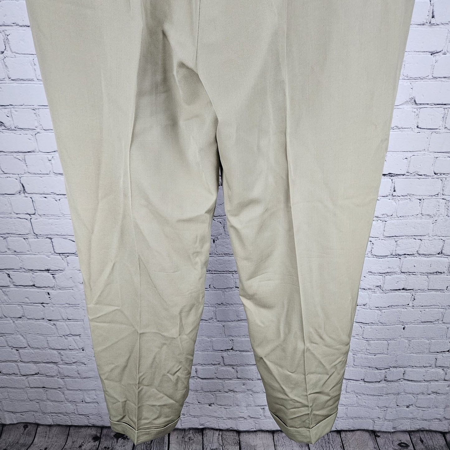 Brooks Brothers Tan 100% Wool Madison 1818 Pleated Cuffed Dress Pants 40 (38x30)