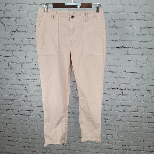 Pilcro Anthropologie Pink Twill Lightweight Stretch Pants Size 27 (27x27.5)