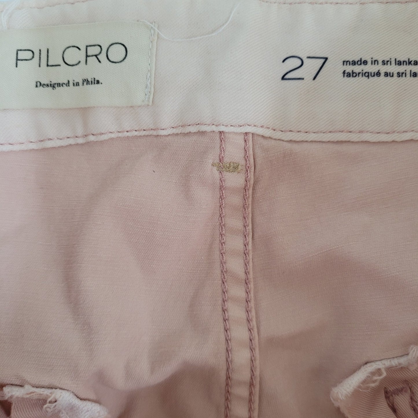 Pilcro Anthropologie Pink Twill Lightweight Stretch Pants Size 27 (27x27.5)