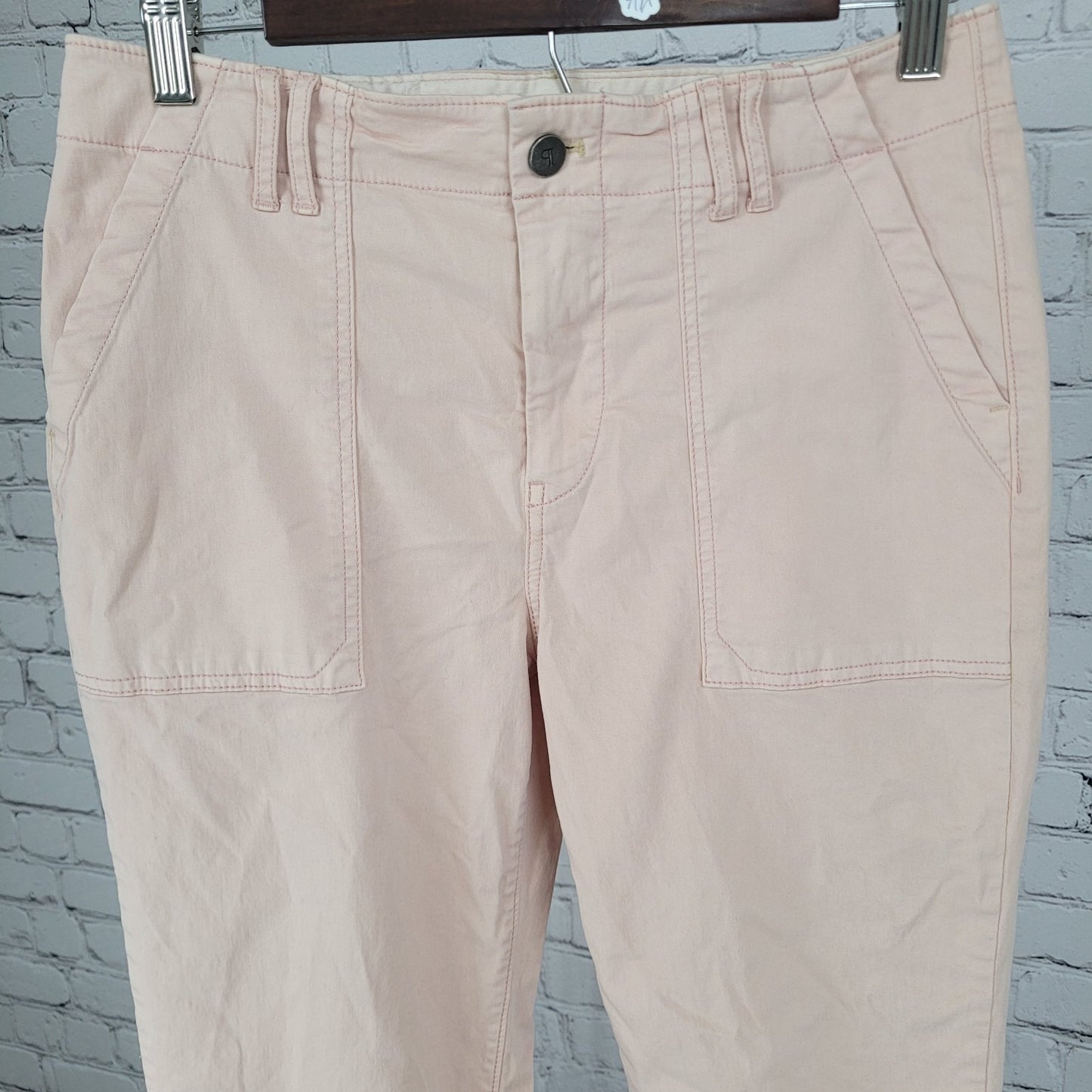 Pilcro Anthropologie Pink Twill Lightweight Stretch Pants Size 27 (27x27.5)