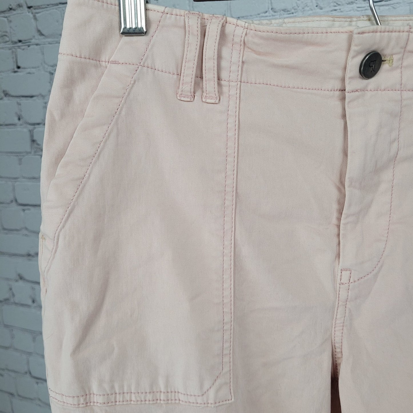 Pilcro Anthropologie Pink Twill Lightweight Stretch Pants Size 27 (27x27.5)