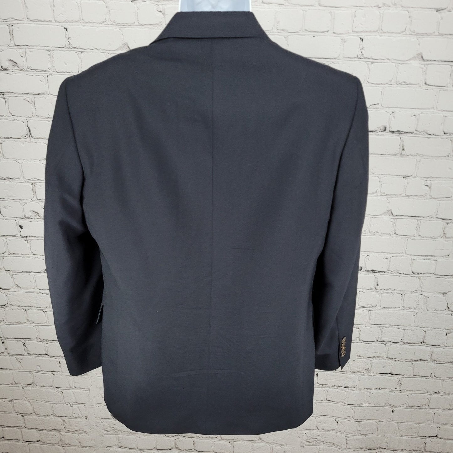 Versini Black 100% Wool 2 Button Ventless Notch Blazer Sport Coat Size 37S