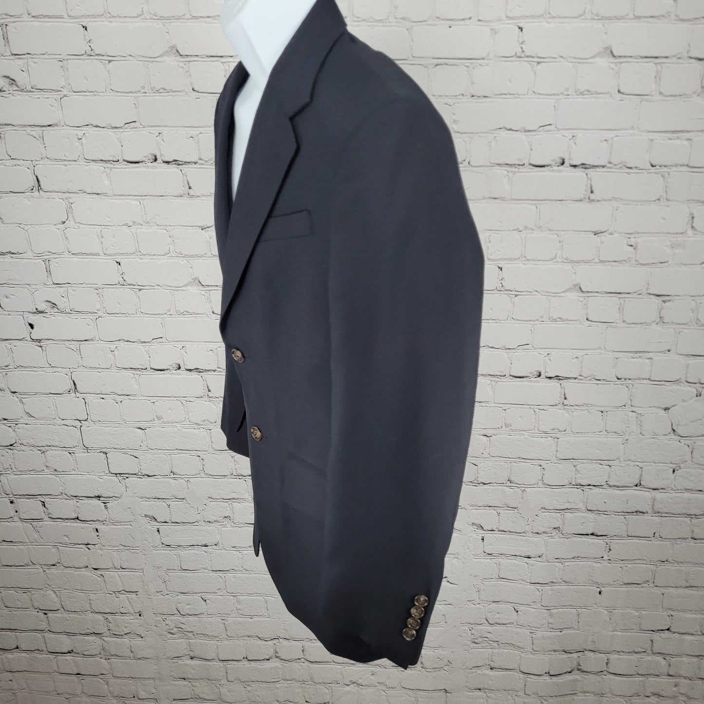 Versini Black 100% Wool 2 Button Ventless Notch Blazer Sport Coat Size 37S