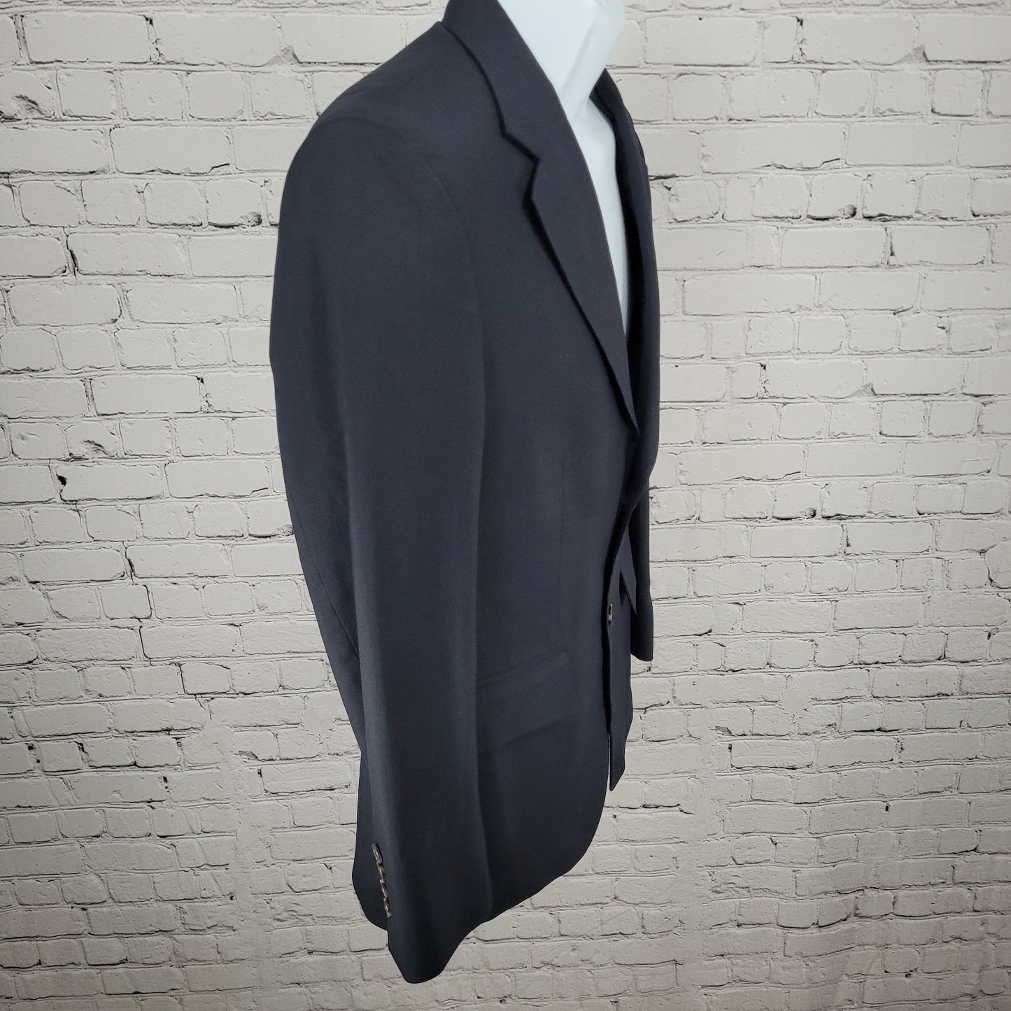 Versini Black 100% Wool 2 Button Ventless Notch Blazer Sport Coat Size 37S