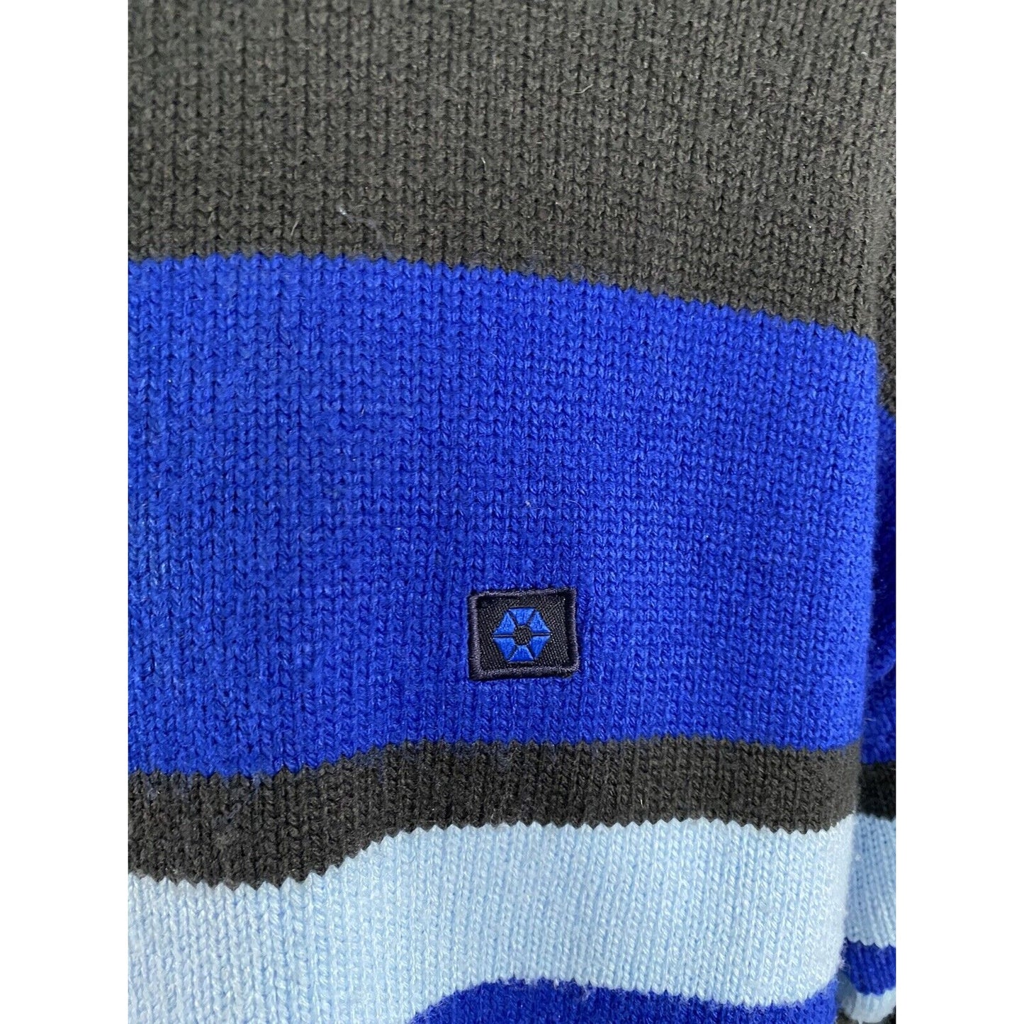 VTG South Pole Authentic Collection Pullover Black Blue White Knit Sweater M