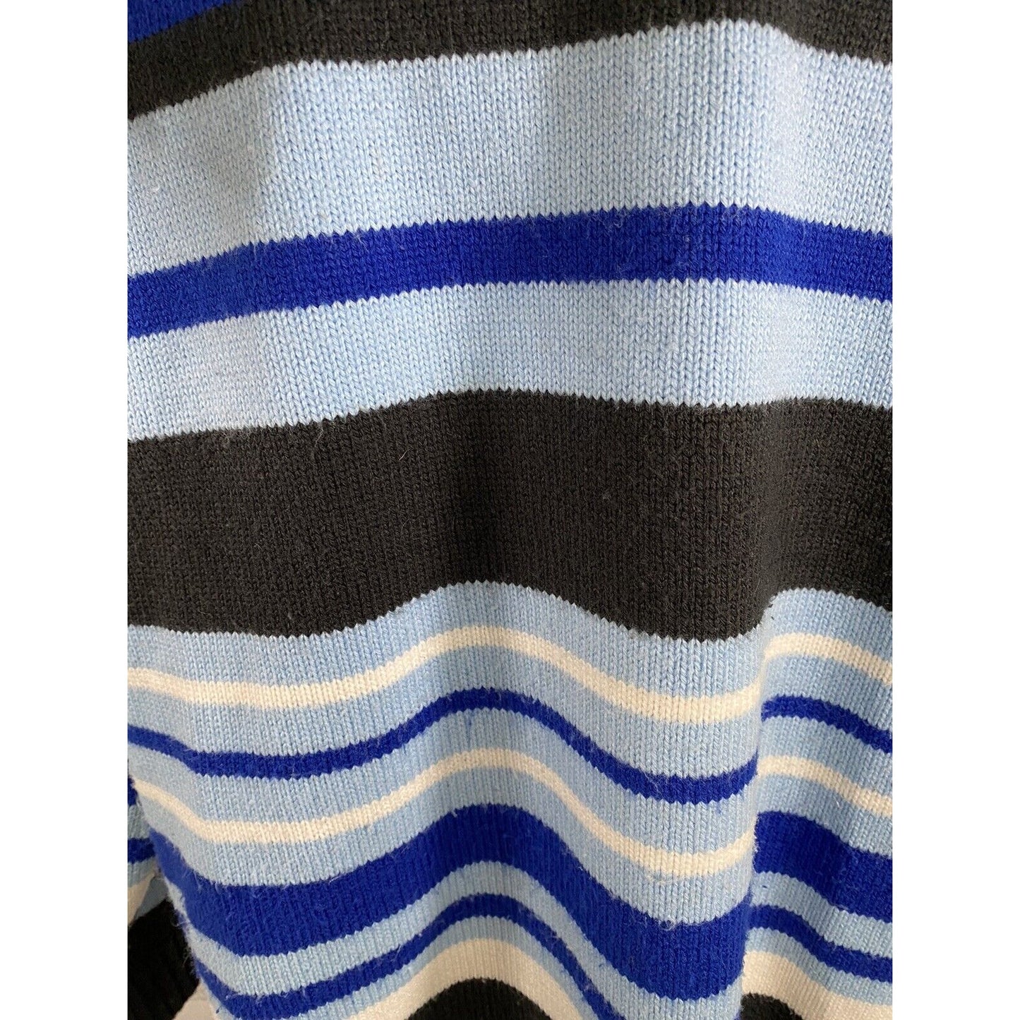 VTG South Pole Authentic Collection Pullover Black Blue White Knit Sweater M