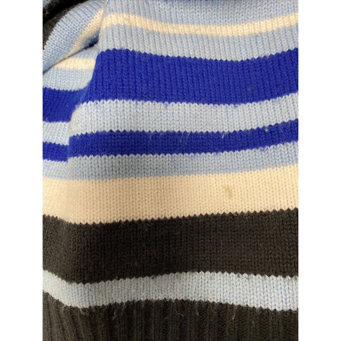 VTG South Pole Authentic Collection Pullover Black Blue White Knit Sweater M