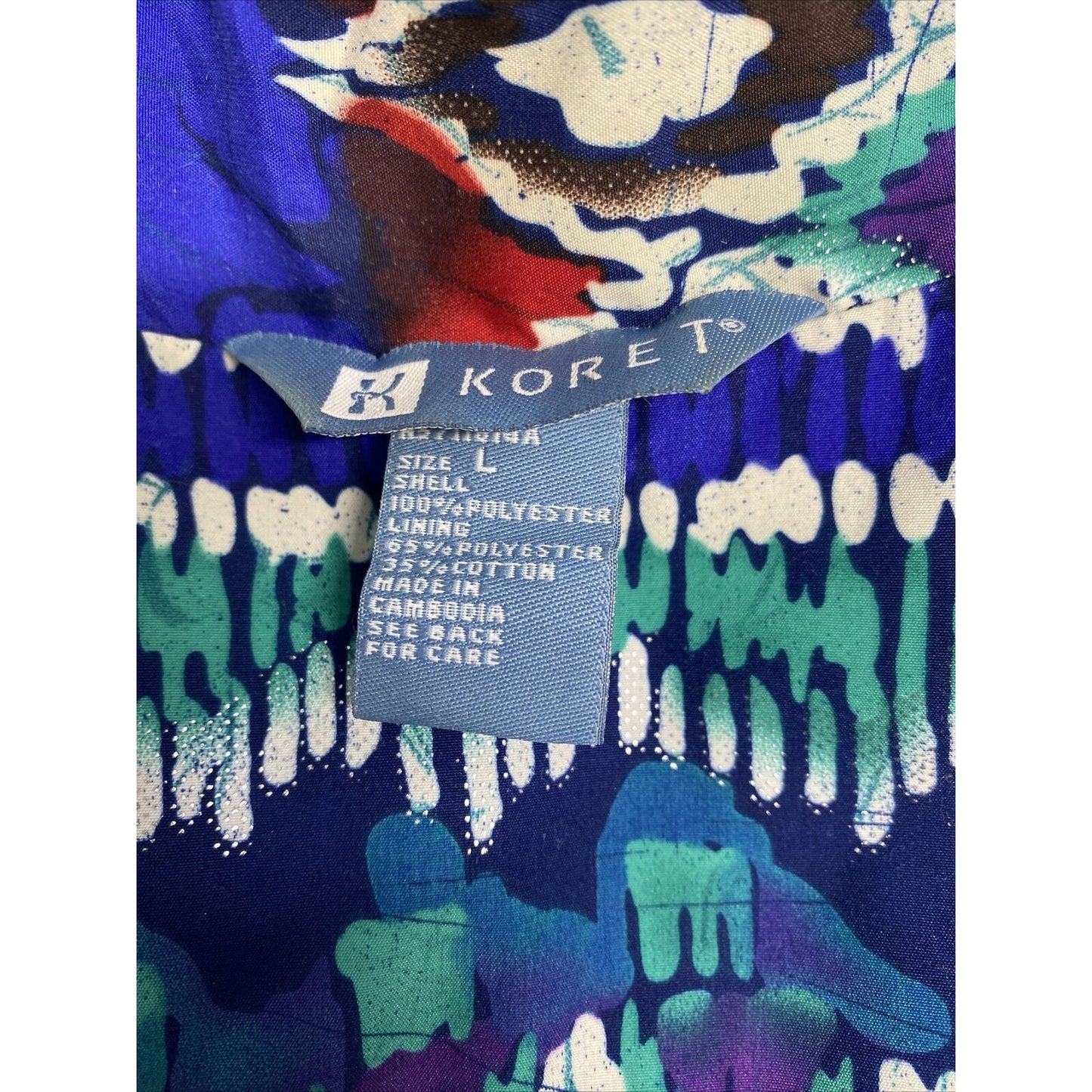 VTG 1990’s Koret Colorful Full Zip Retro Windbreaker Jacket Women’s L