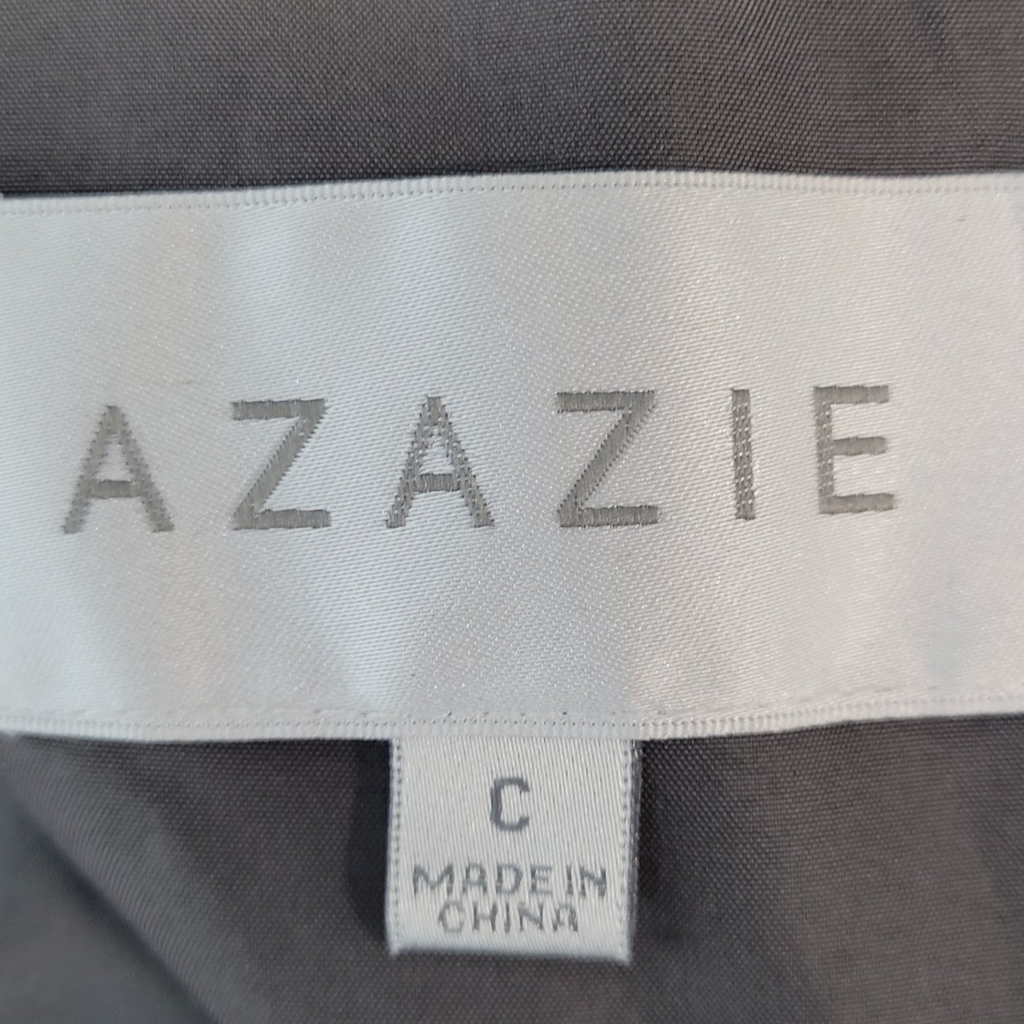 Azazie Grey Chiffon Pleated Padded Bust Sleeveless Bridesmaid Dress Gown Size C