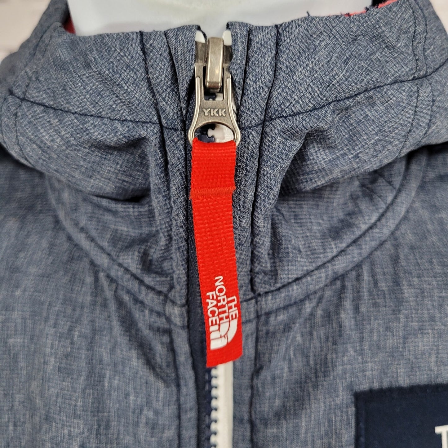 The North Face Red Blue USA Flag Colorblock Full Zip Hoodie Jacket Large L 14/16