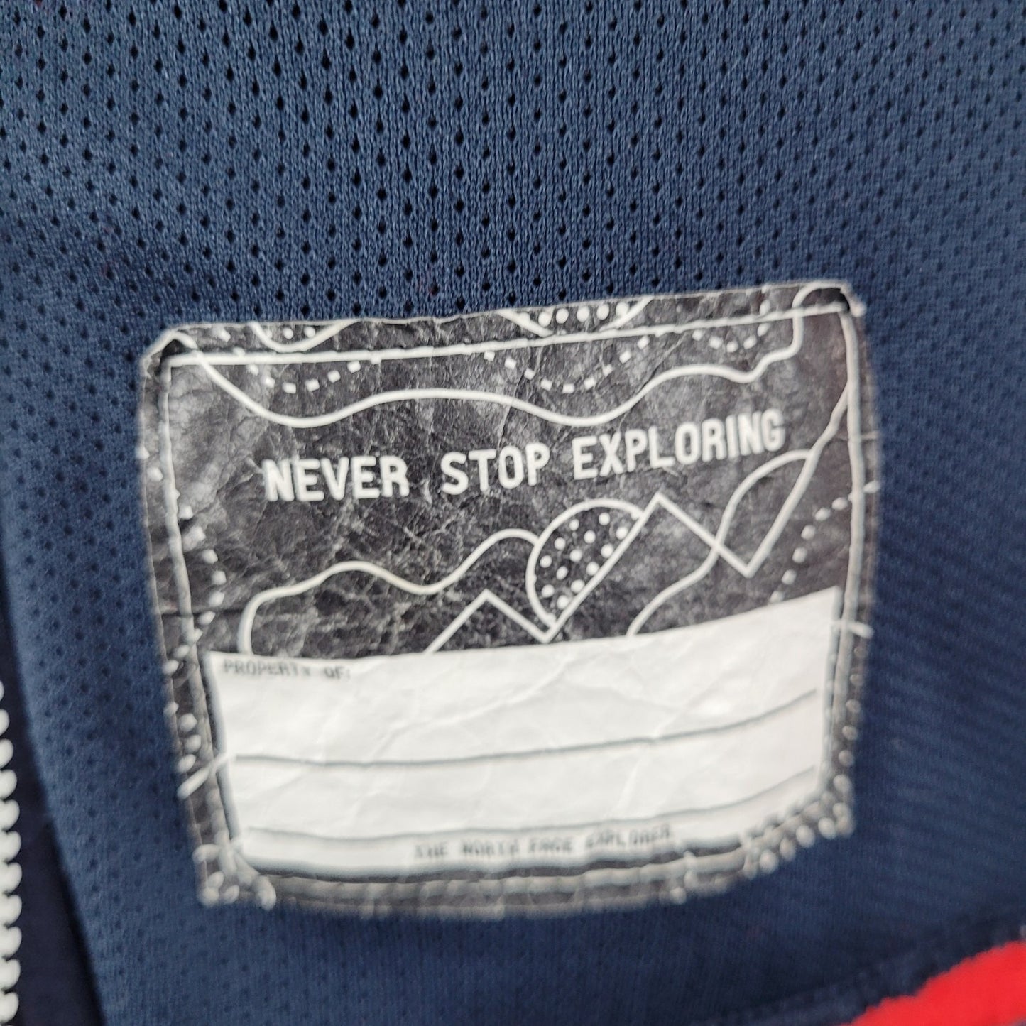 The North Face Red Blue USA Flag Colorblock Full Zip Hoodie Jacket Large L 14/16