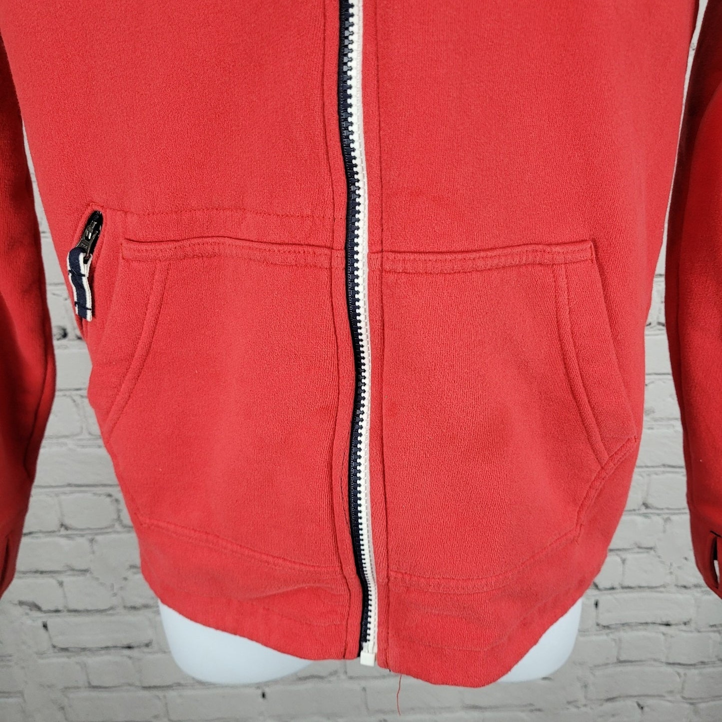 The North Face Red Blue USA Flag Colorblock Full Zip Hoodie Jacket Large L 14/16