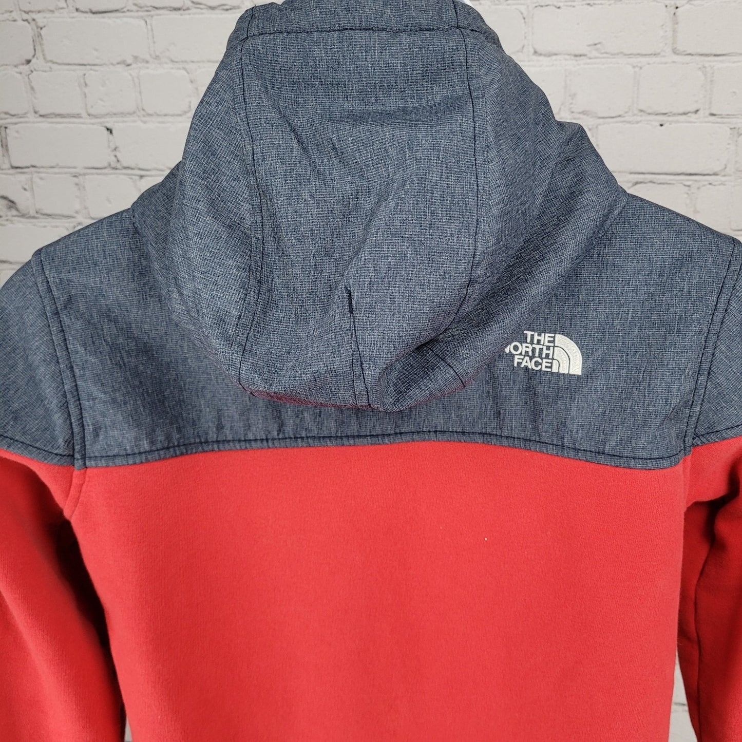 The North Face Red Blue USA Flag Colorblock Full Zip Hoodie Jacket Large L 14/16