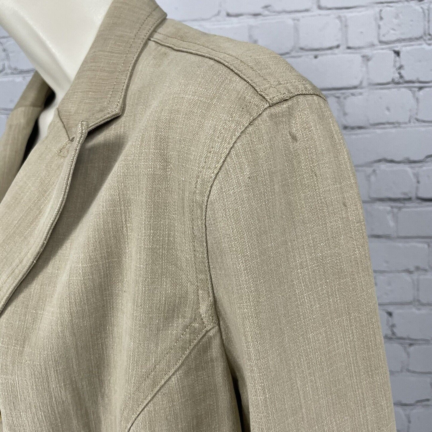 Ann Taylor Tan 2 Piece Blazer Set Lightweight Stretch Pant Jacket Size 6 (28x30)