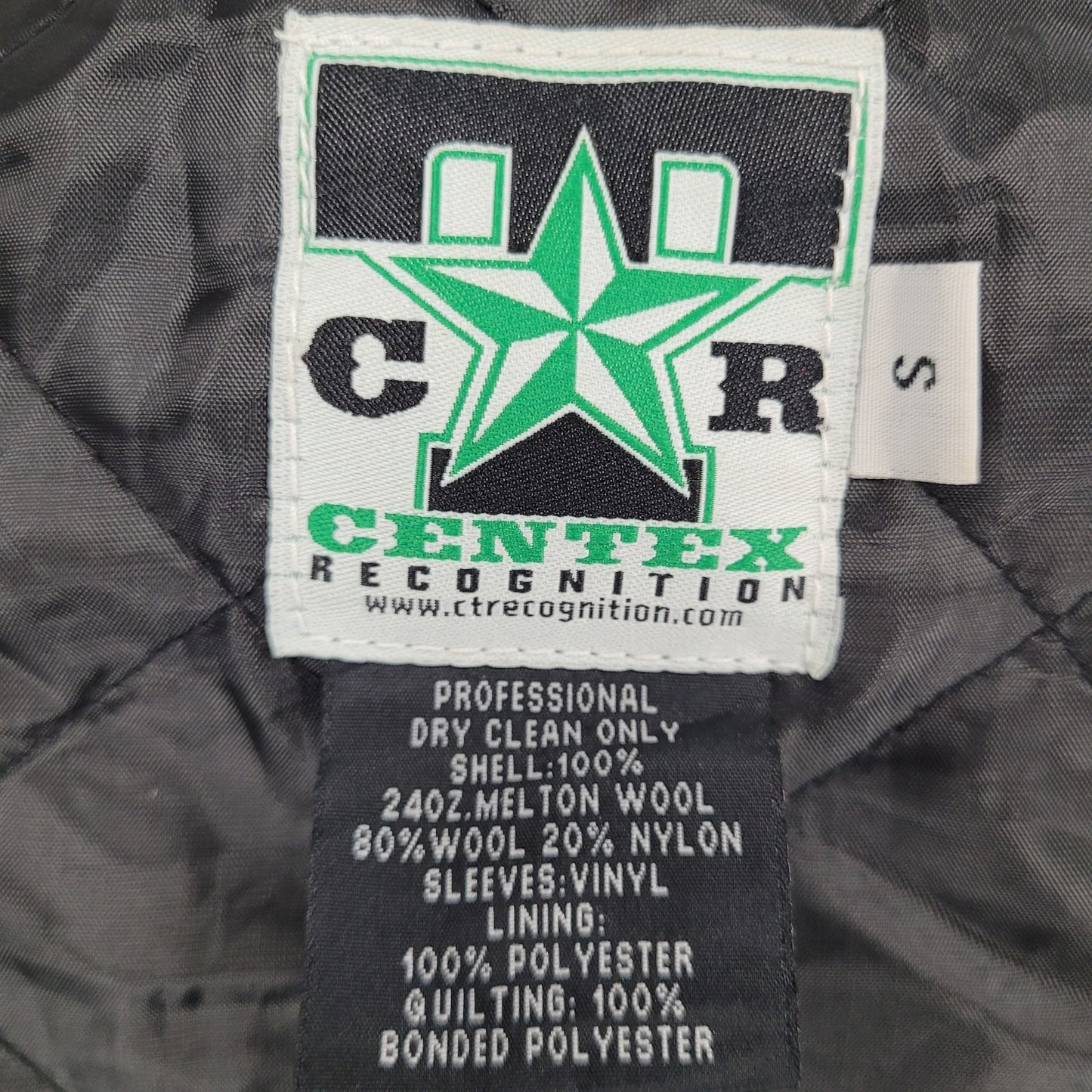 Centex Blue Grey Melton Wool Varsity Letterman School Snap Jacket Small S *glue